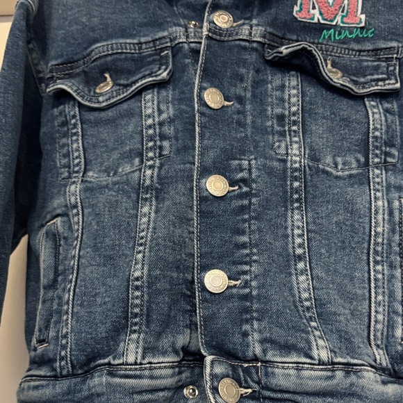 Disney Minnie Blue Jean Jacket with Embroidered Patch & Graphics - Picture 3 of 6